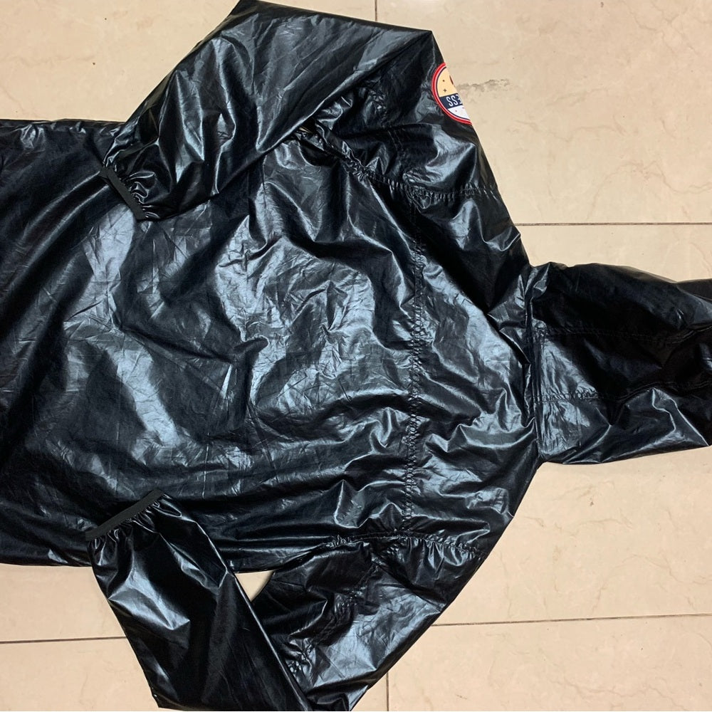 Black windbreaker Hooded Jacket Sz med
