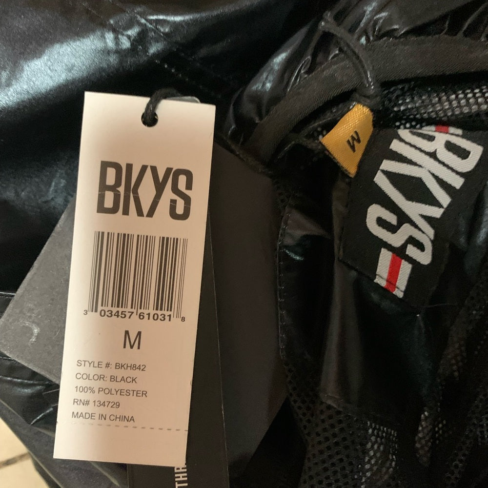 Black windbreaker Hooded Jacket Sz med