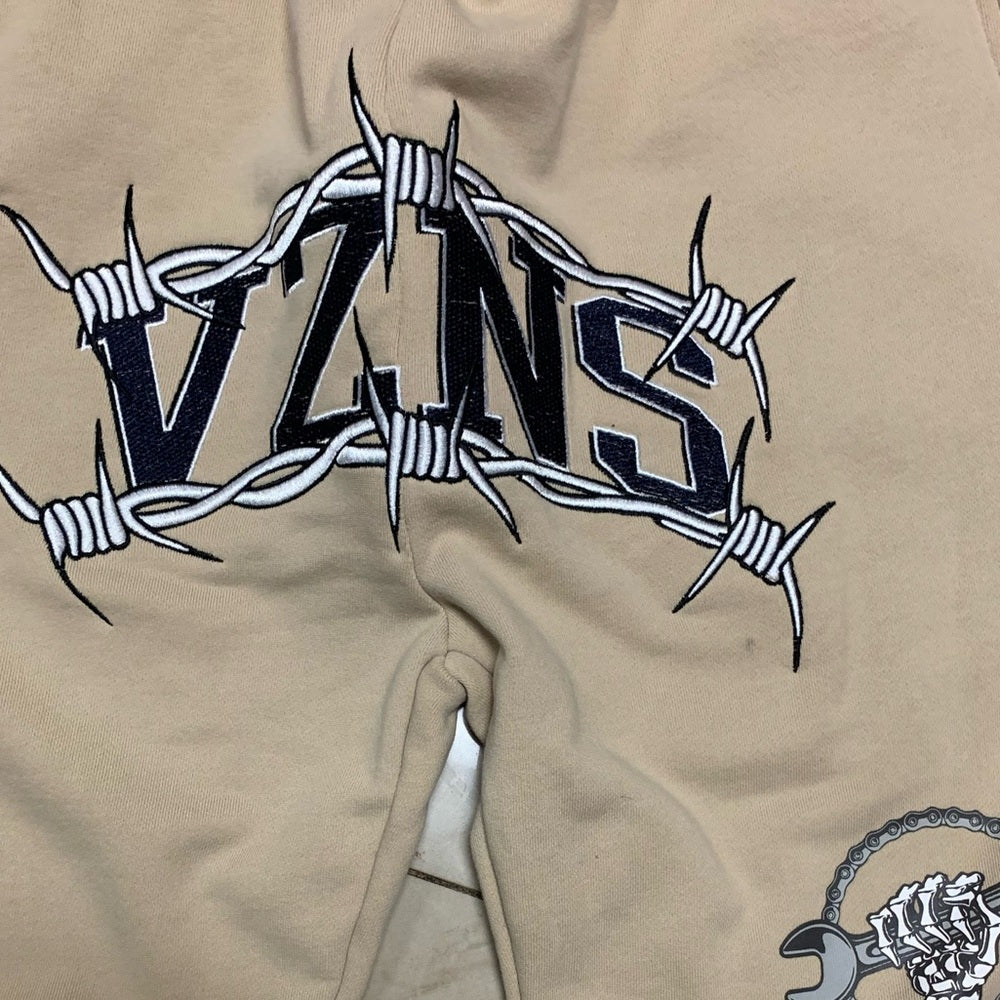 Vizions Beige Sweatpants with emoji Graphic Design