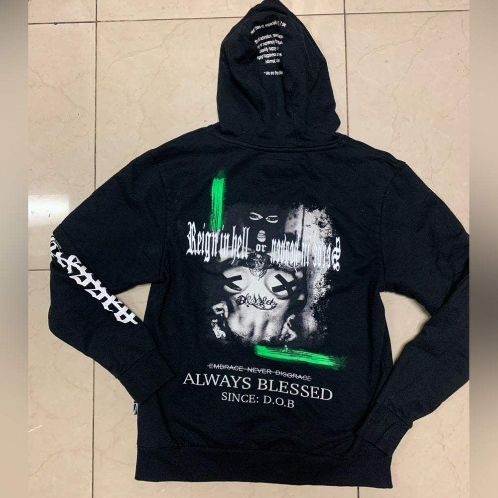 Black Graphic Hoodie