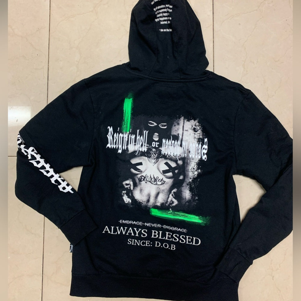 Black Graphic Hoodie