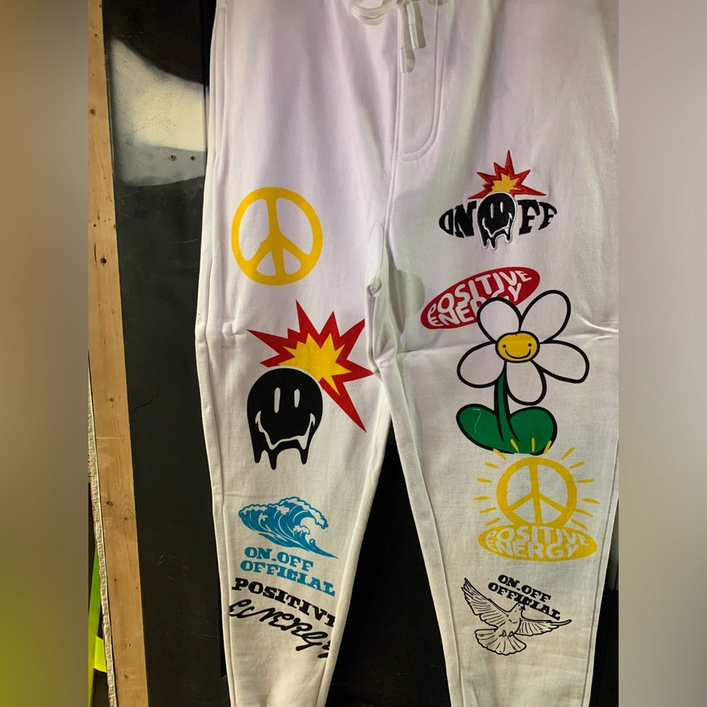 Sz xl graffiti sweatpants white