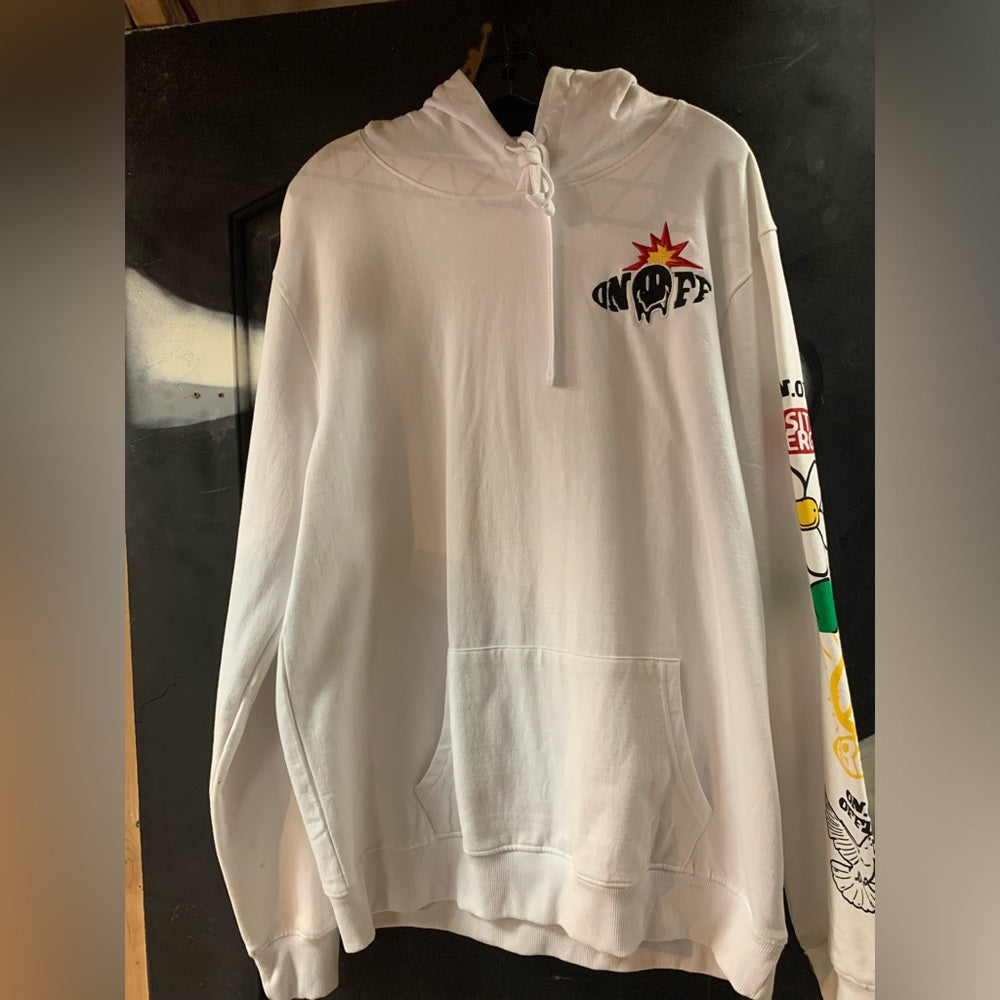 White Graphic Hoodie Sz xl