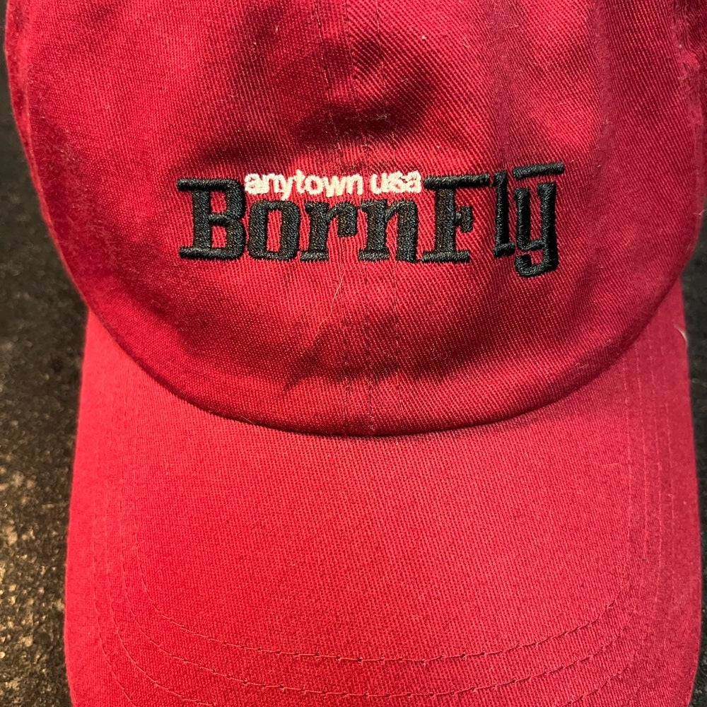 Stylish born fly red cap with BornFly logo. Perfect for casual wear