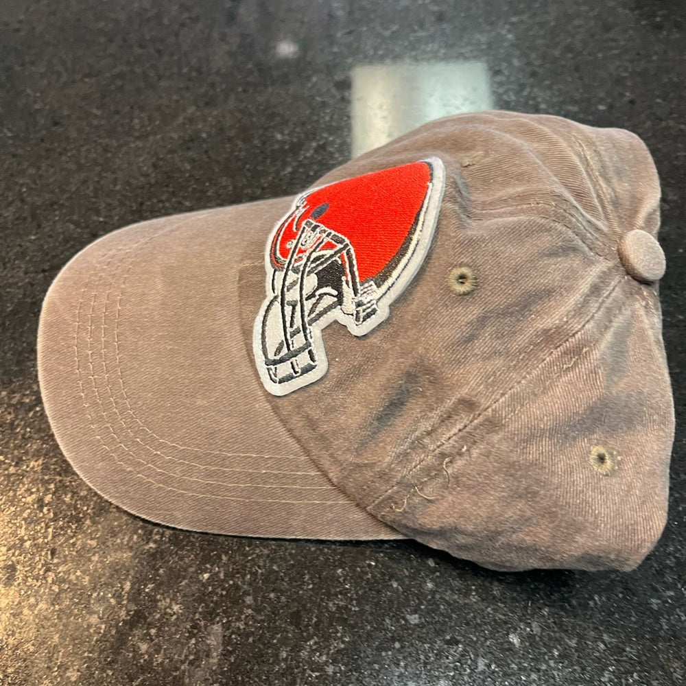 Brown Cap with Red Football Logo