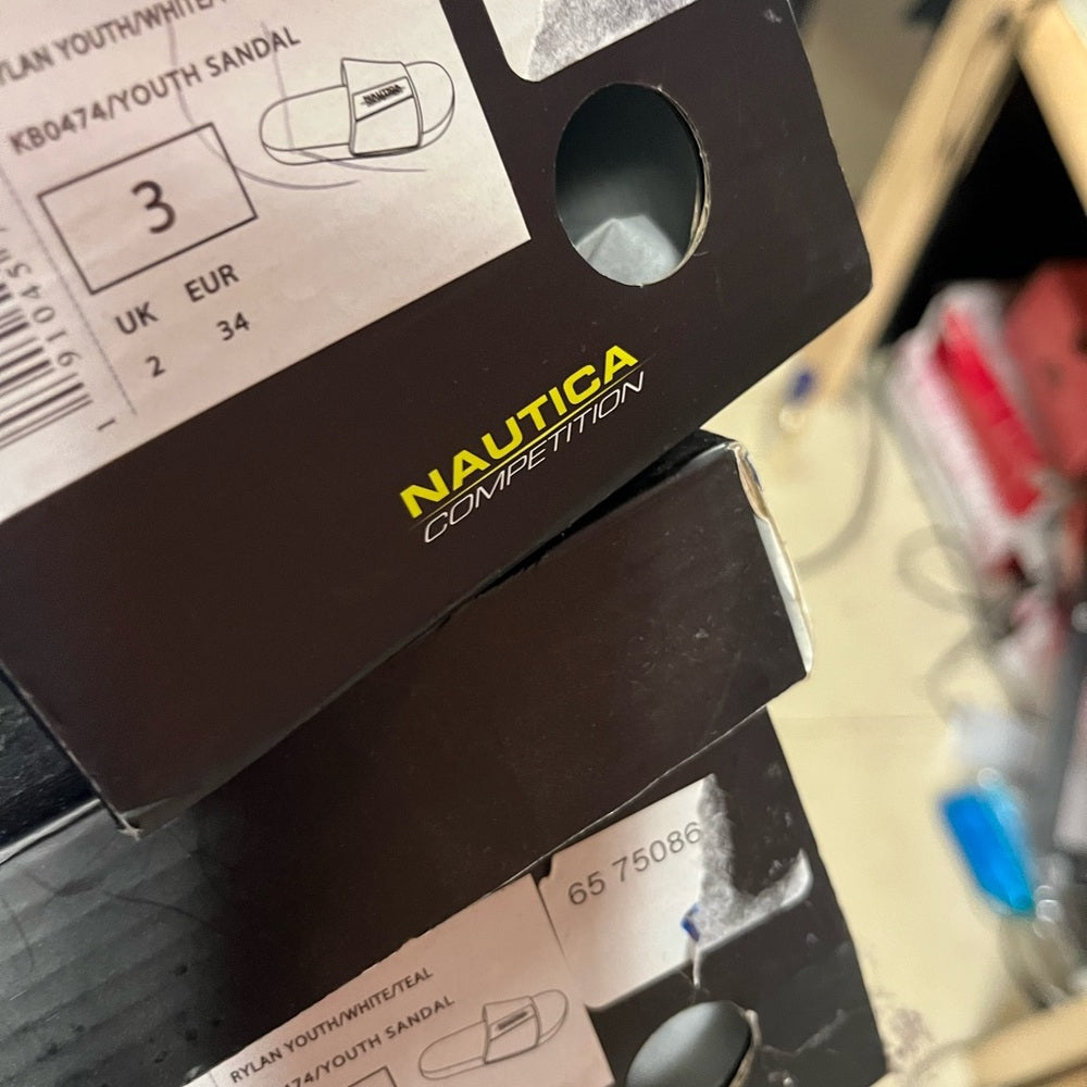 Nautica Competition Blue and White Slides sz various