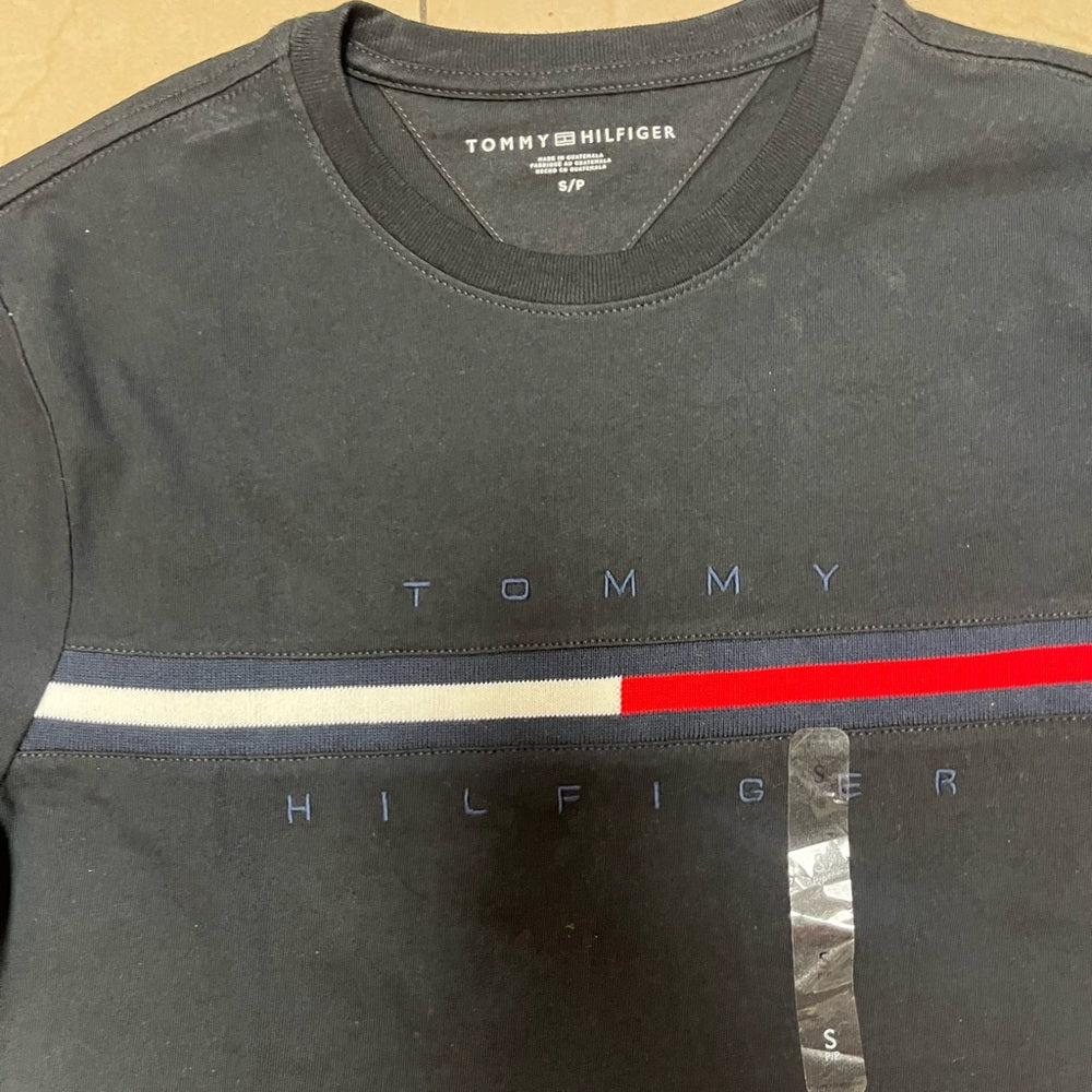 Tommy Hilfiger Black T-Shirt for Men embroidered
