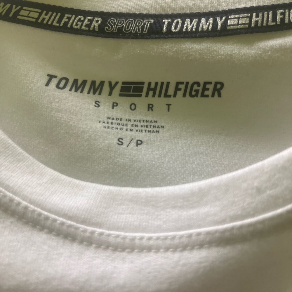 Tommy Hilfiger White T-Shirt with Navy Logo sz small