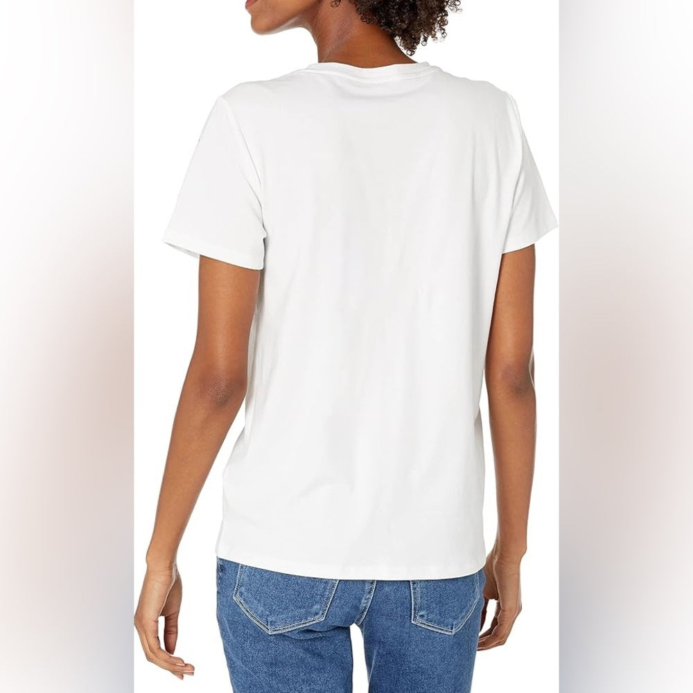 Tommy Hilfiger White T-Shirt with Navy Logo sz small