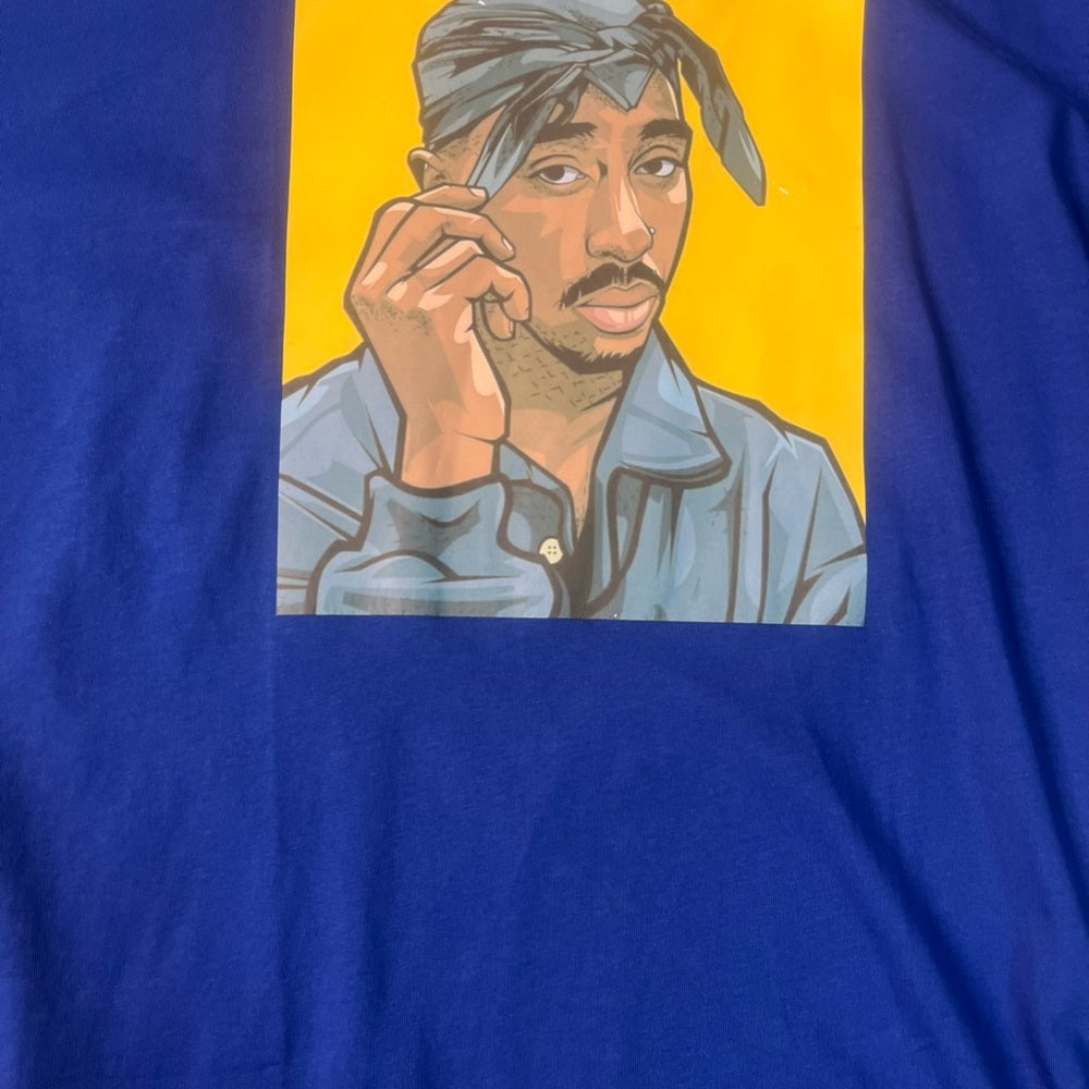 Sz various 2pac graphic tee blue