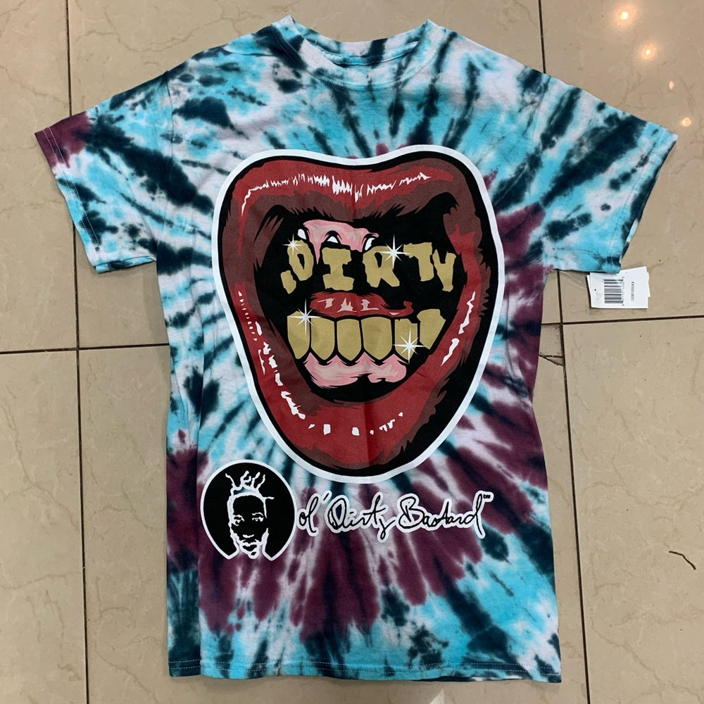 Tie-Dye Graphic lips Shirt Sz small
