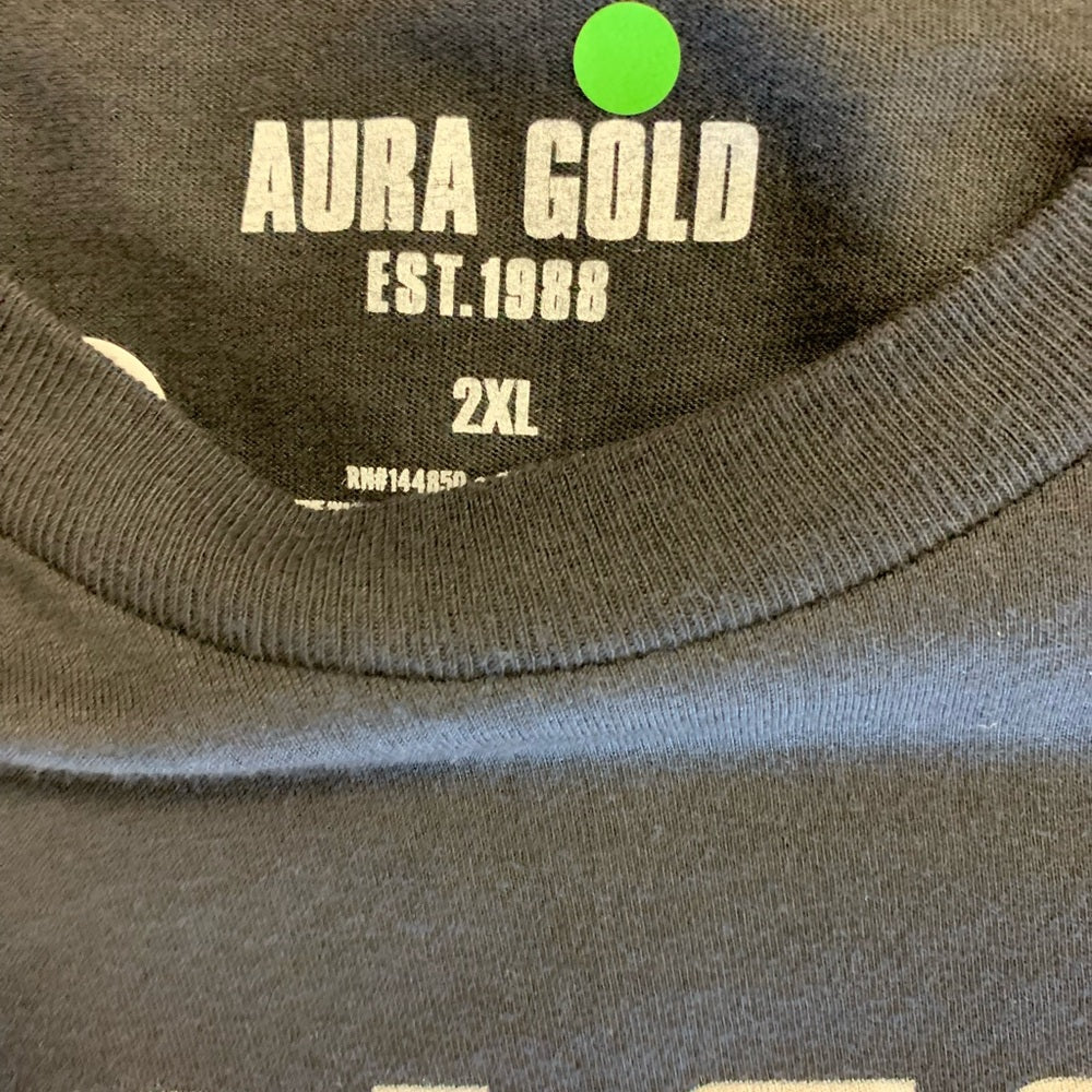 Black Graphic aura gold T-Shirt for Men Sz 2xl