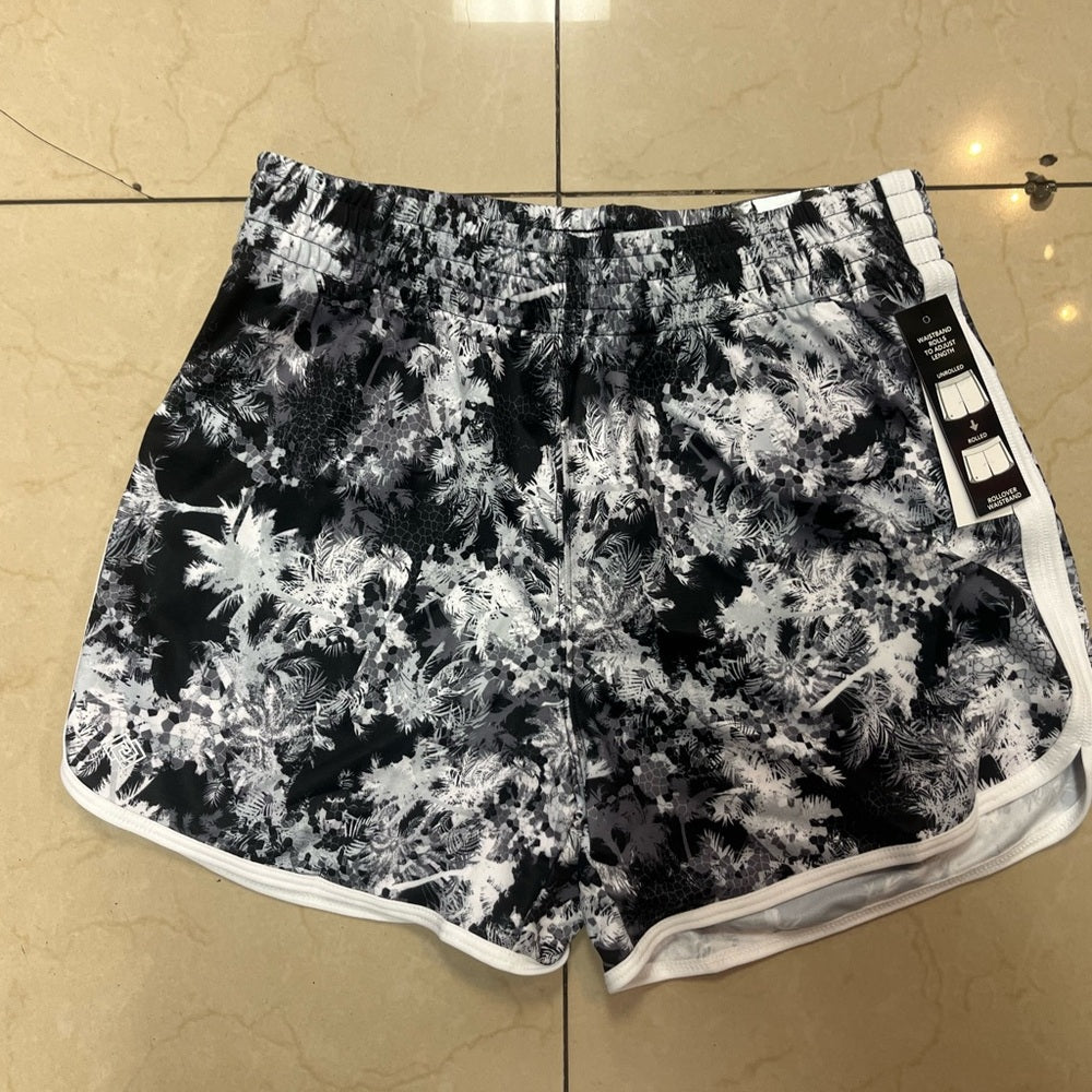 Women's Black and White Floral Shorts Sz various