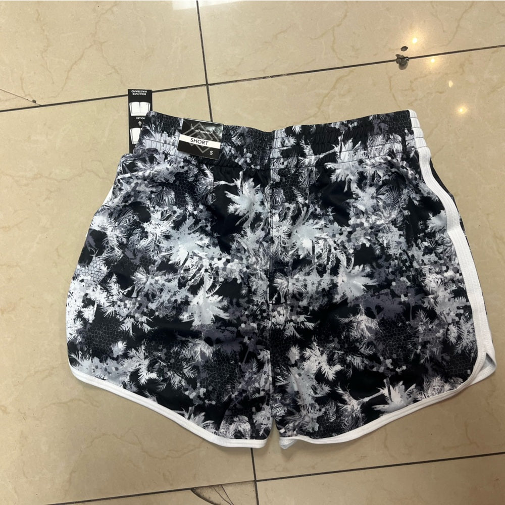 Women's Black and White Patterned Shorts