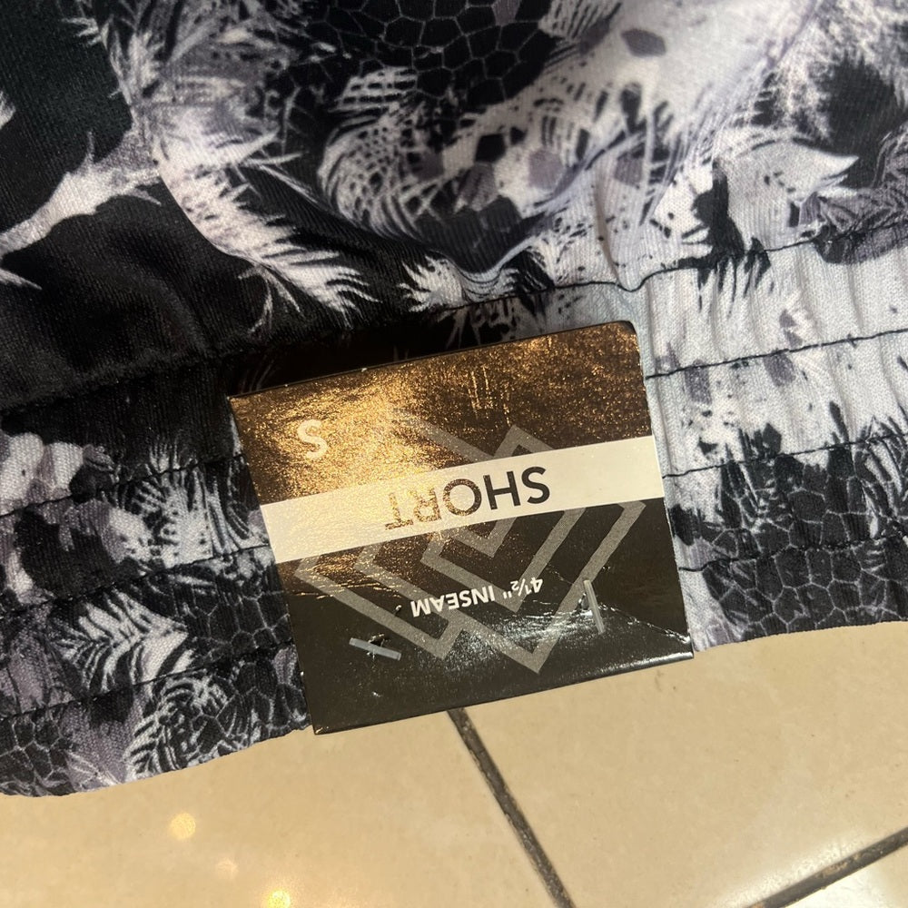 Women's Black and White Patterned Shorts