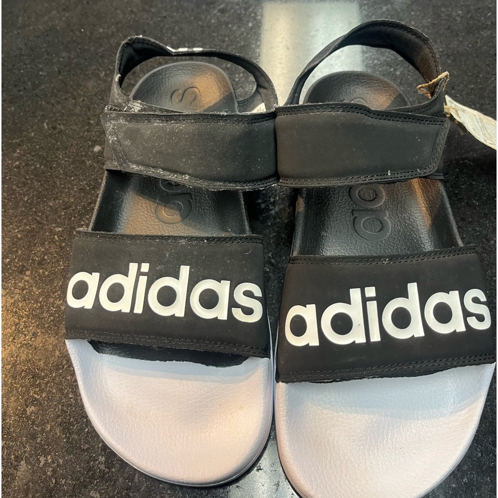 Adidas Women's Adilette Women's Strappy Sandals Black/White Size 7