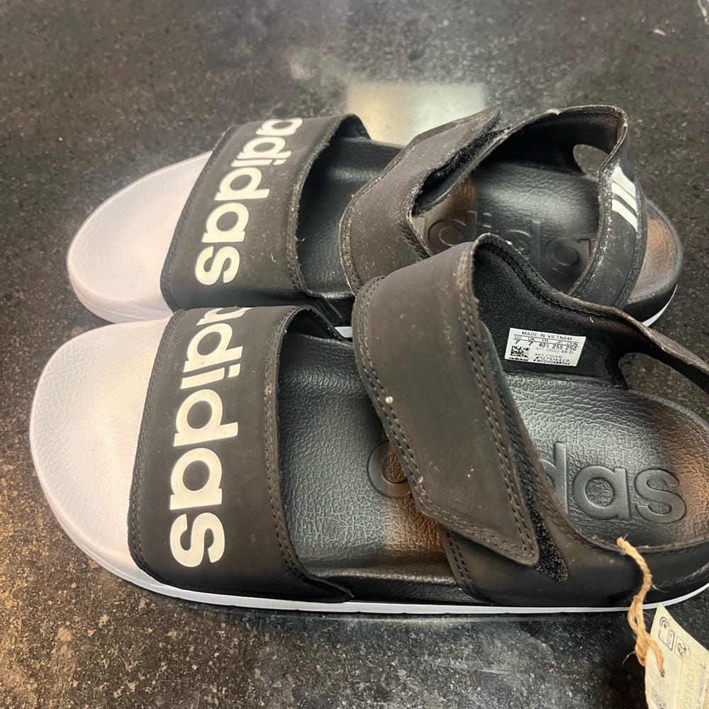 Adidas Women's Adilette Women's Strappy Sandals Black/White Size 7