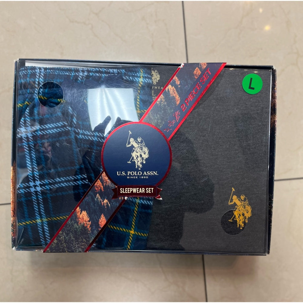 U.S. Polo Assn. Blue Plaid Sleepwear Set
