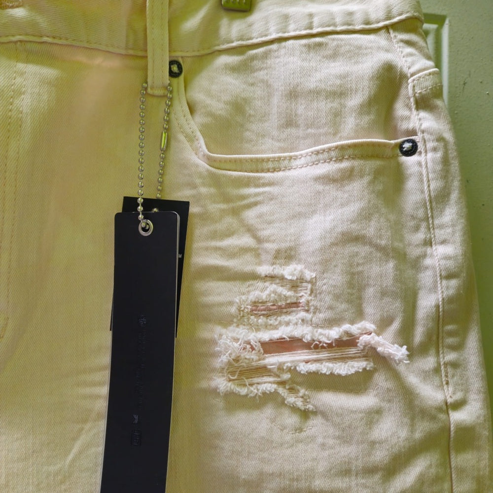 Men's Distressed Cream Shorts