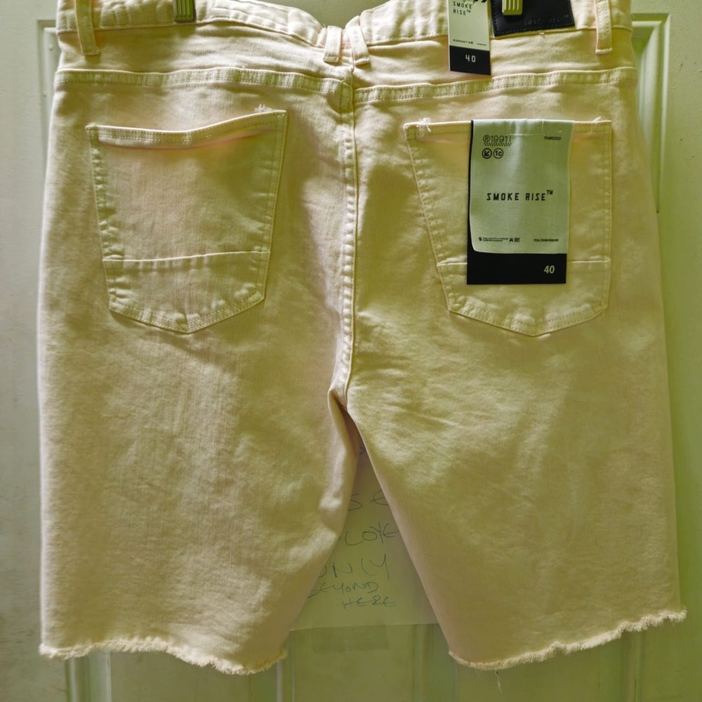 Men's Distressed Cream Shorts