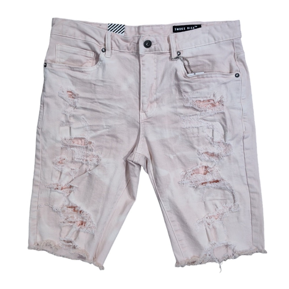 Men's Distressed Cream Shorts