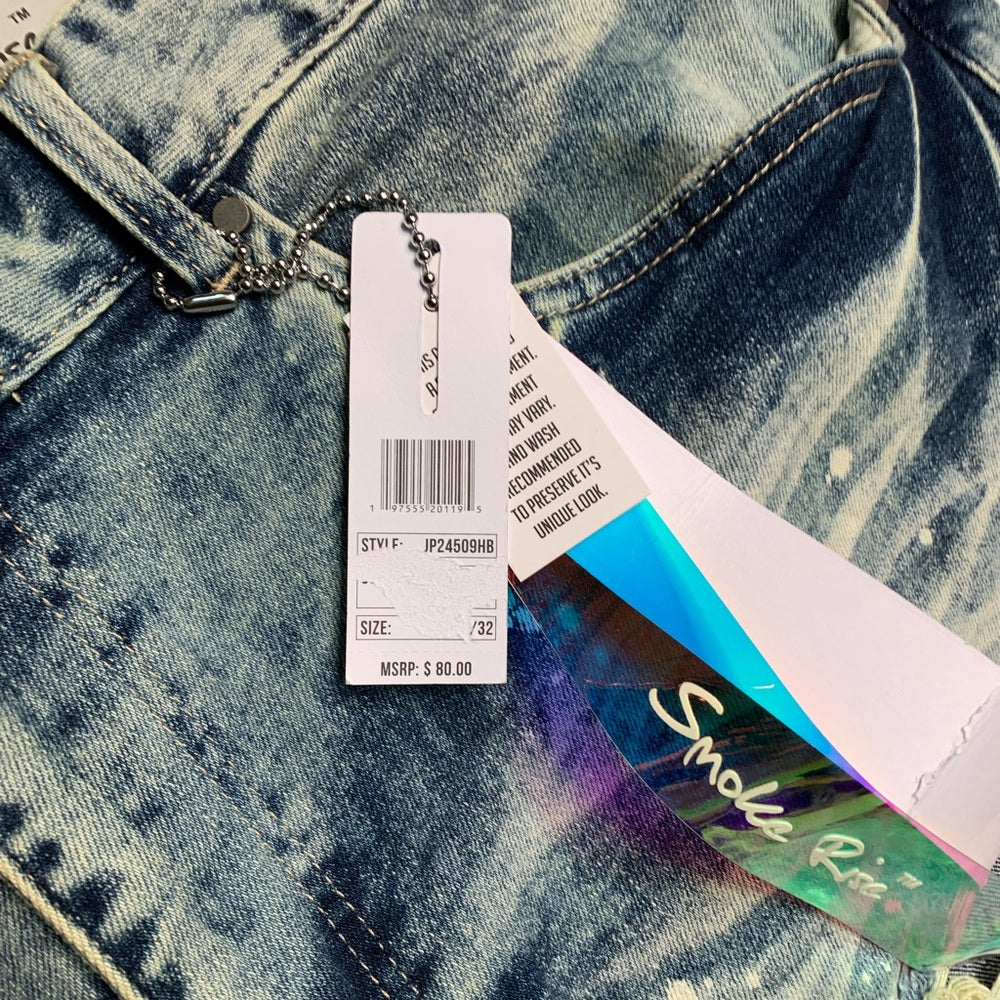 Men's Distressed Blue Jeans Sz 42/32 smoke rise