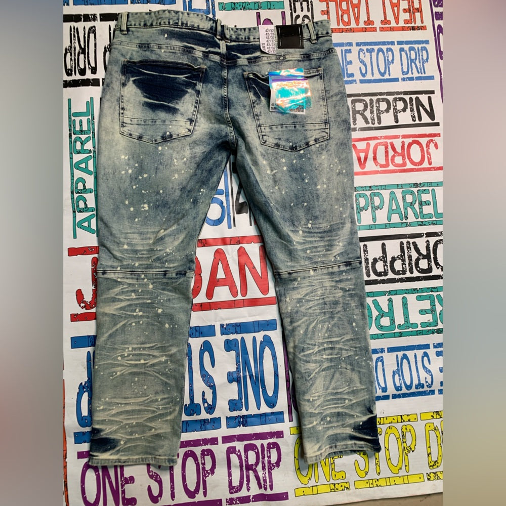 Men's Distressed Blue Jeans Sz 42/32 smoke rise
