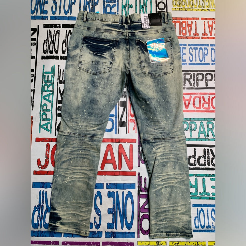 Men's Distressed Blue Jeans Sz 38 NWT