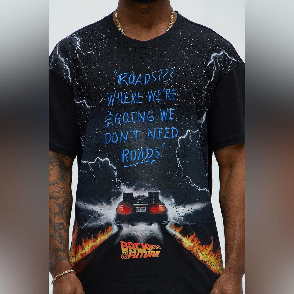 Reason Men's Back To The Future Roads Tee - Black Sz various