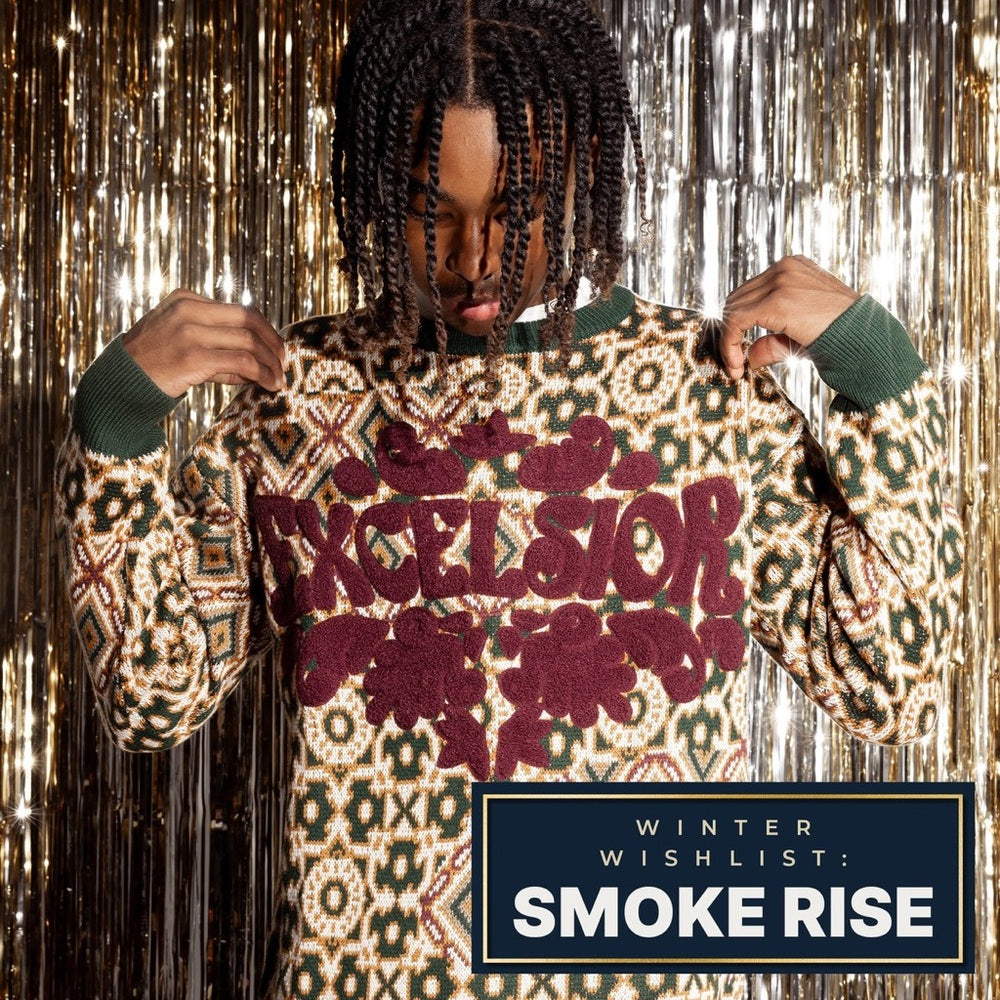 Smoke rise Sz 2xl Patterned Sweater with Green Accents