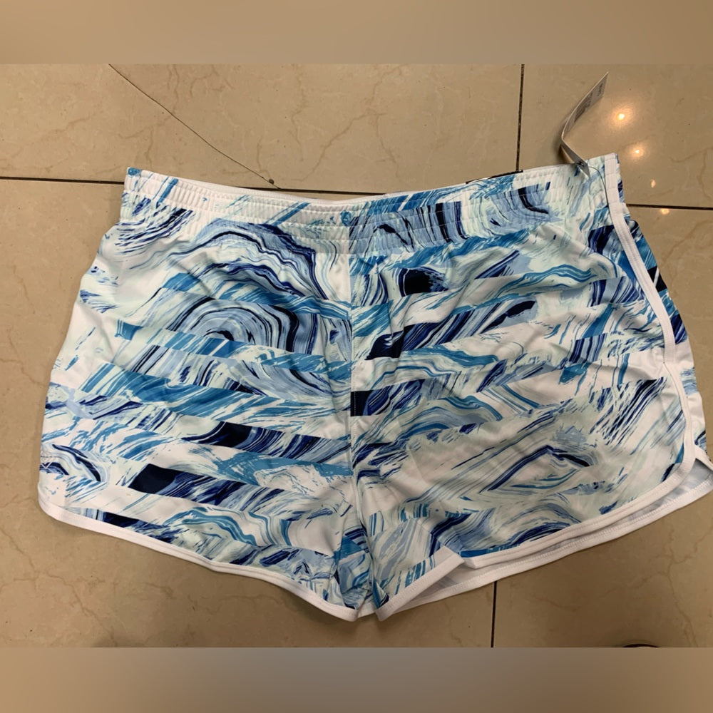 Women's Blue Marble Print Shorts