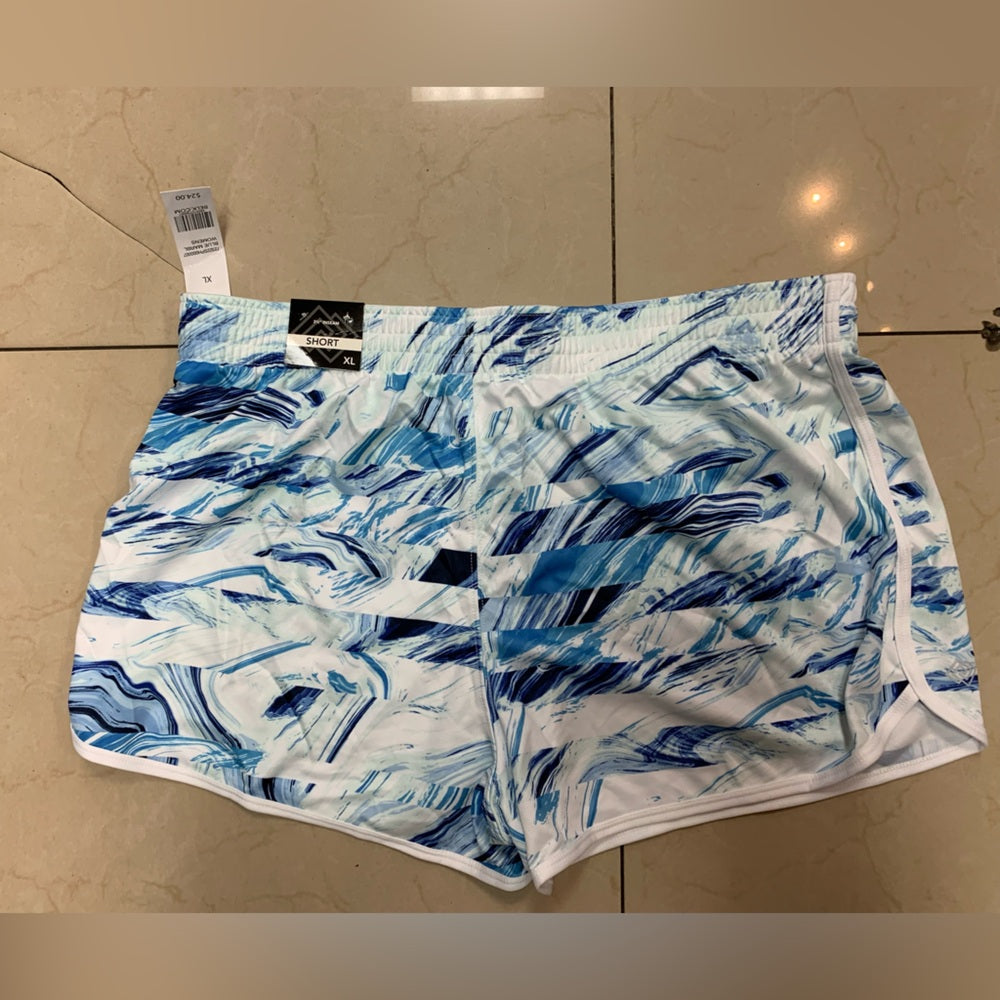 Women's Blue Marble Print Shorts