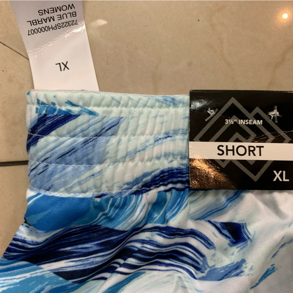 Women's Blue Marble Print Shorts