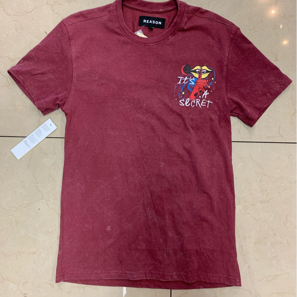 Reason Men's Burgundy Graphic T-Shirt Sz various