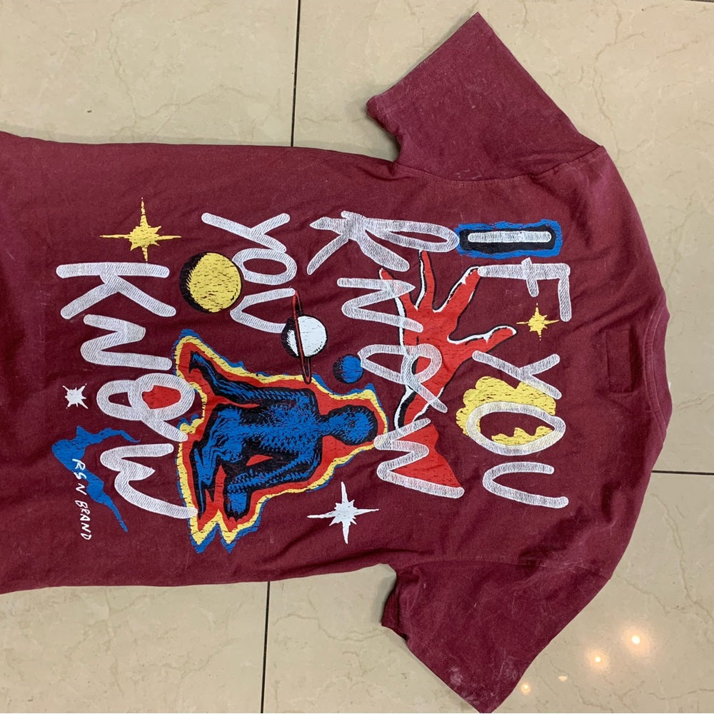 Reason Men's Burgundy Graphic T-Shirt Sz various