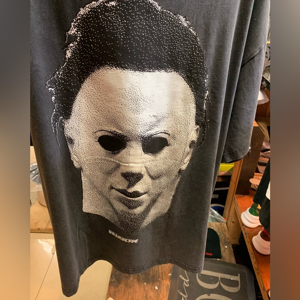 Black Graphic T-Shirt with Horror Print Sz 2xl