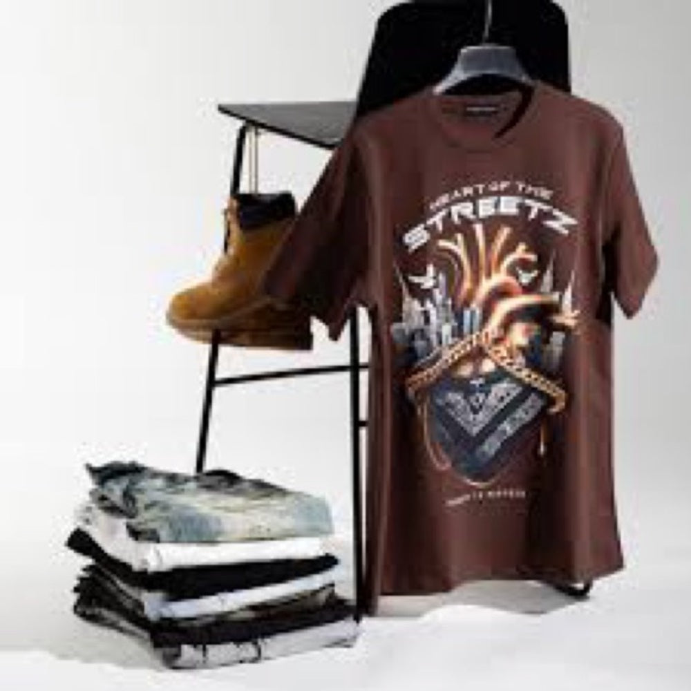 Streetz Iz Watchin Men's Heart Of Streets Tee - Brown