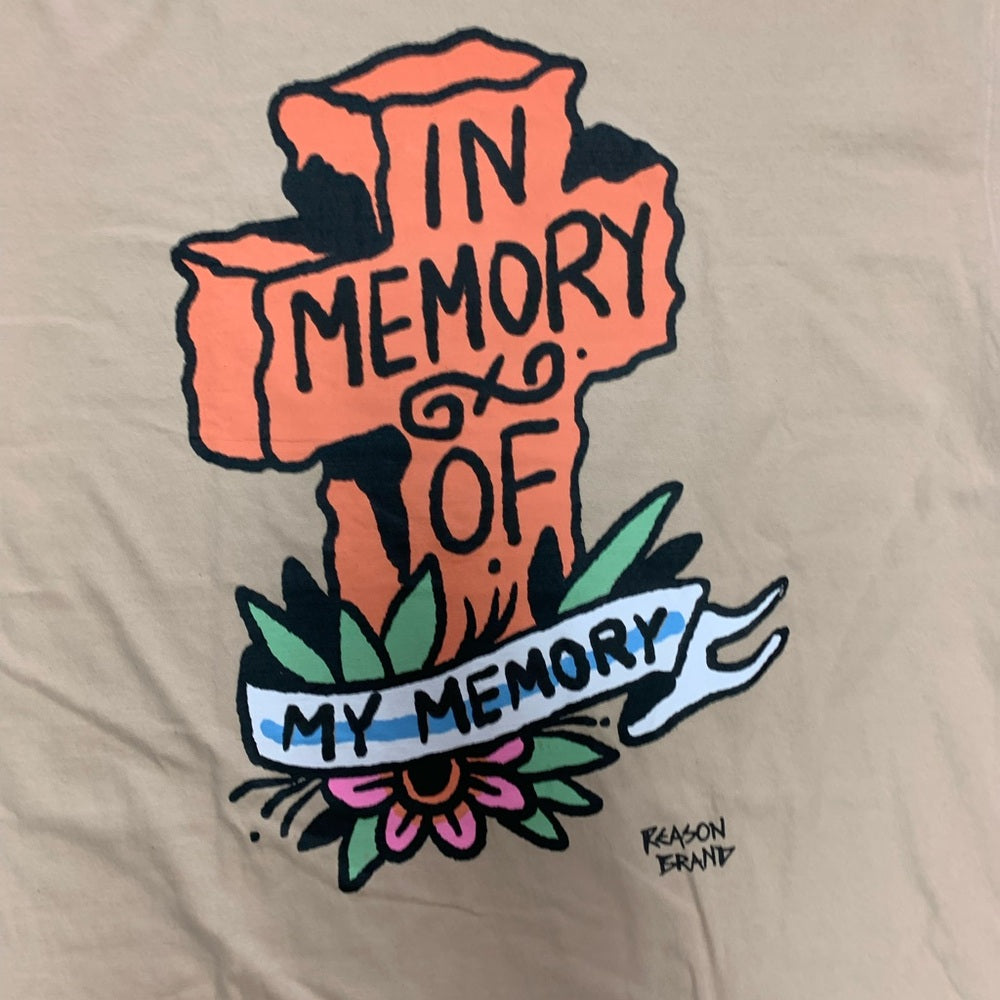 Reason Tan Short Sleeve Tee with Graphic Design Sz Various