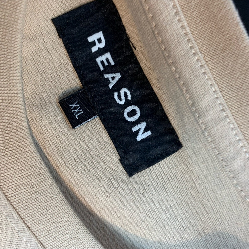 Reason Tan Short Sleeve Tee with Graphic Design Sz Various