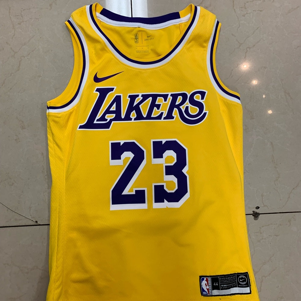 Nike Yellow and Purple Basketball Jersey lebron