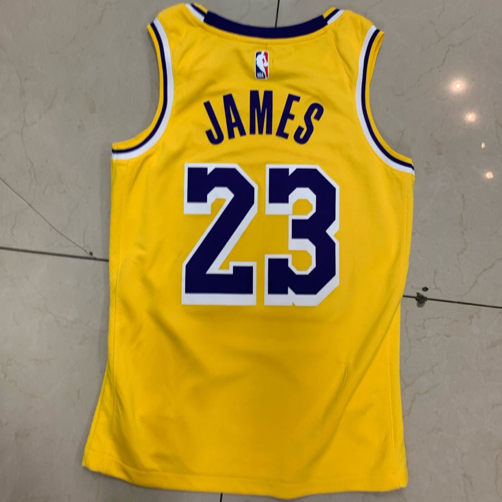 Nike Yellow and Purple Basketball Jersey lebron