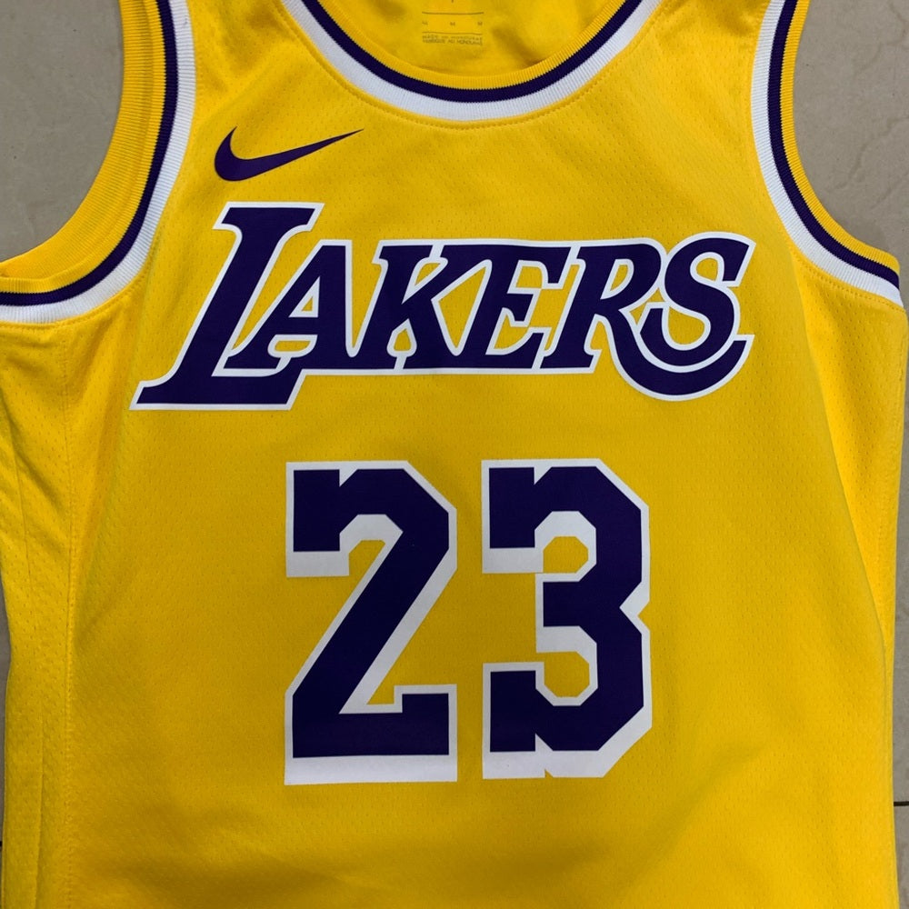Nike Yellow and Purple Basketball Jersey lebron