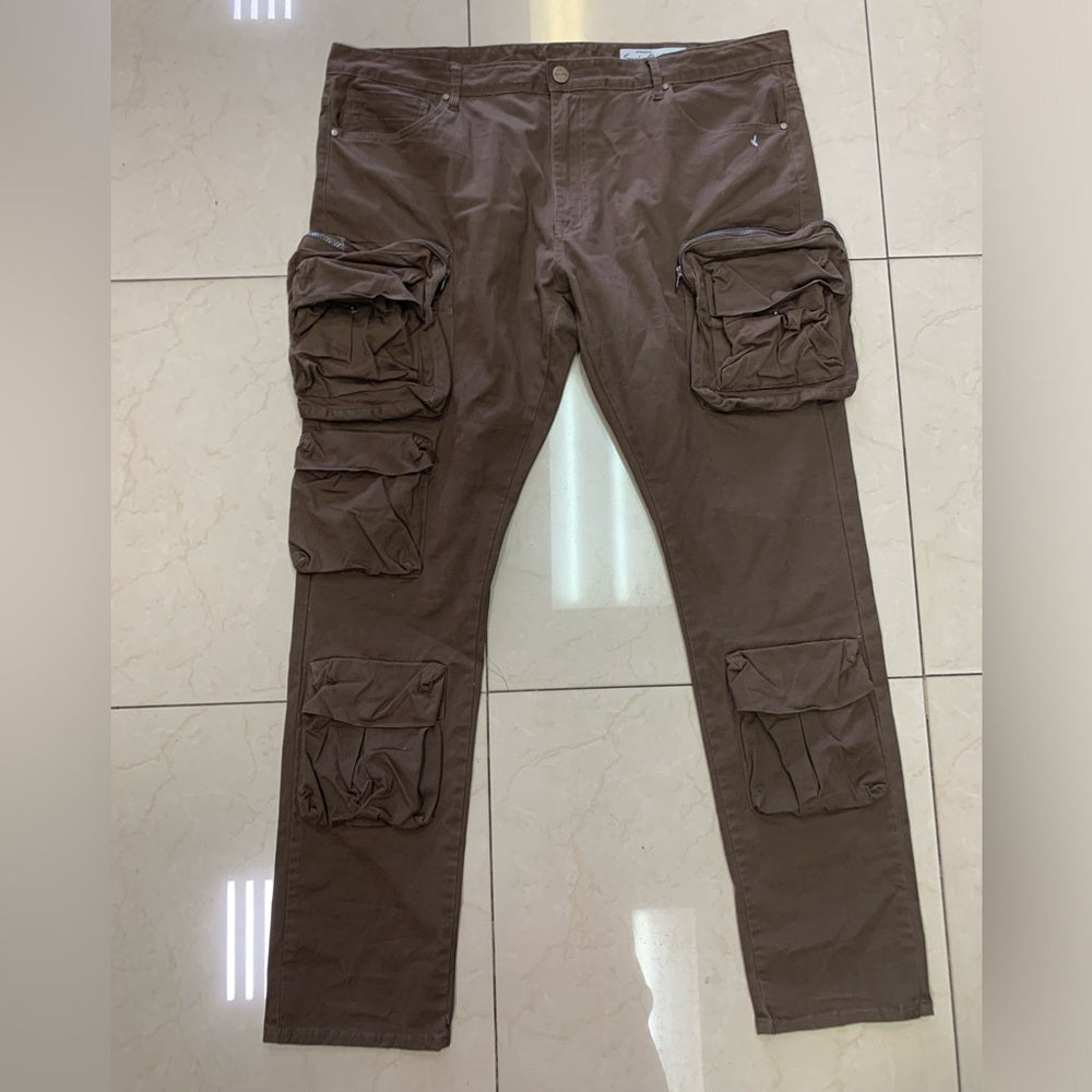 Smoke Rise Men's Slim Fit Cargo Twill Pants - Bison