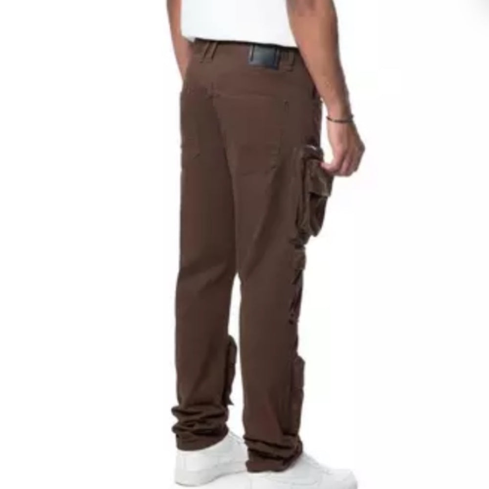 Smoke Rise Men's Slim Fit Cargo Twill Pants - Bison
