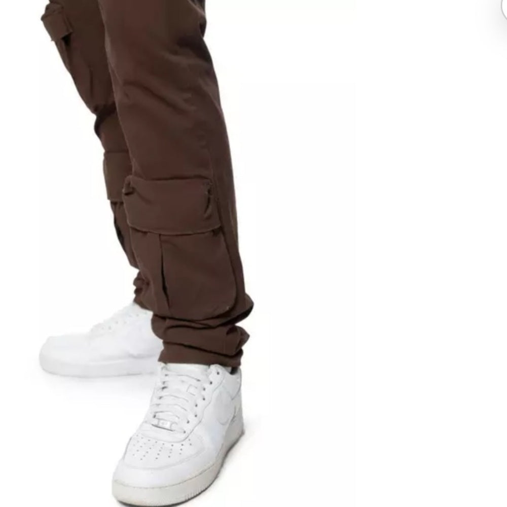 Smoke Rise Men's Slim Fit Cargo Twill Pants - Bison