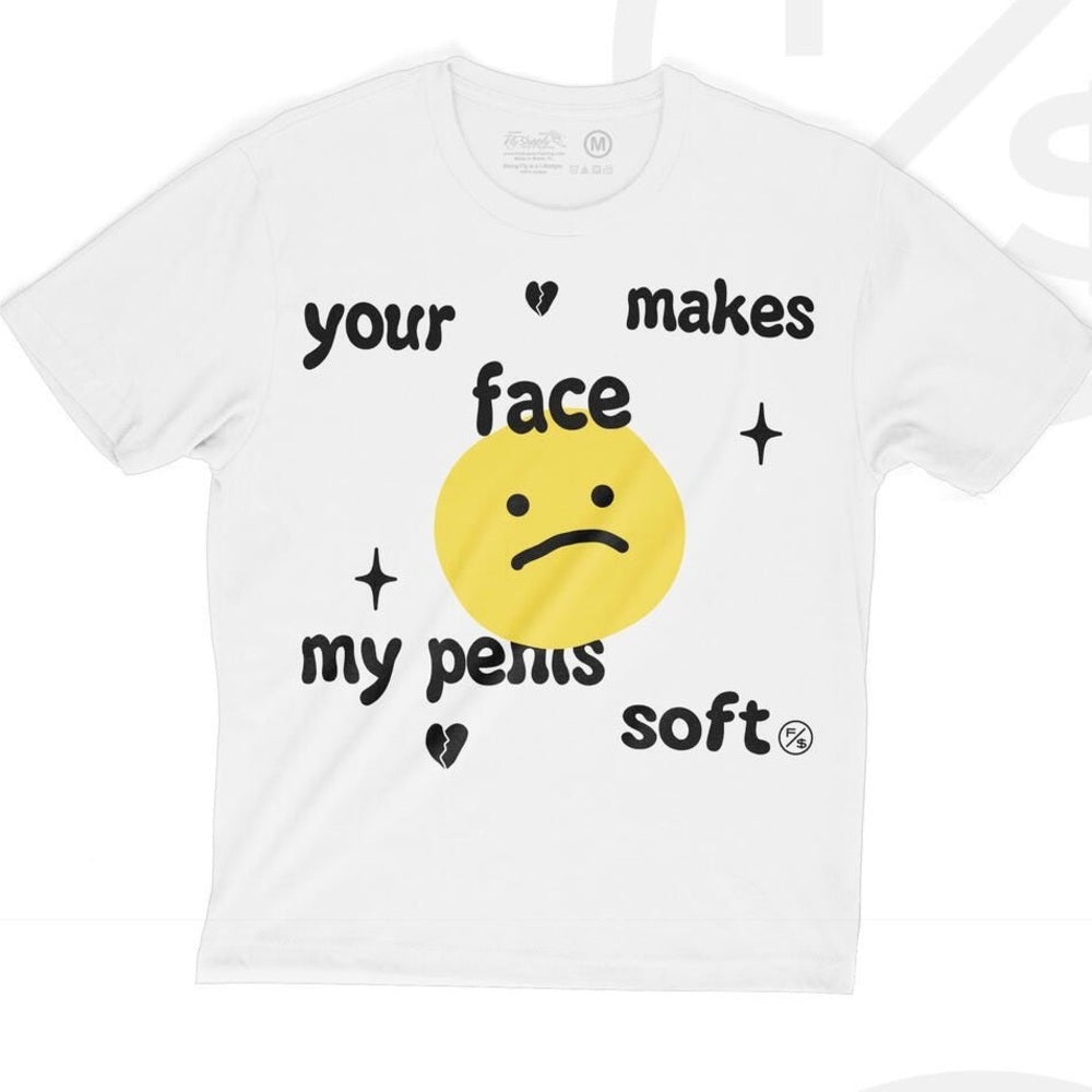 Sz various Graphic White T-Shirt with Yellow Emoji
