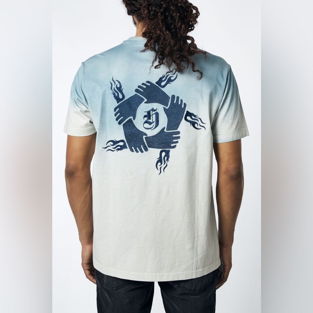 Gradient Blue and White Men's element Shirt Sz various