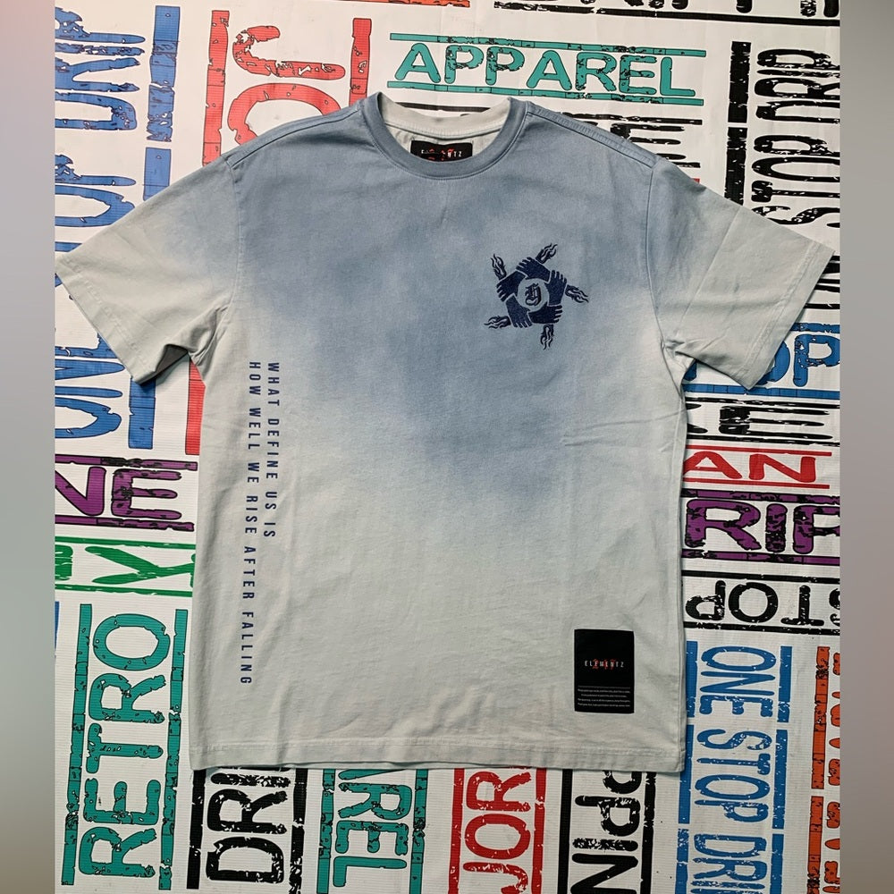 Gradient Blue and White Men's element Shirt Sz various