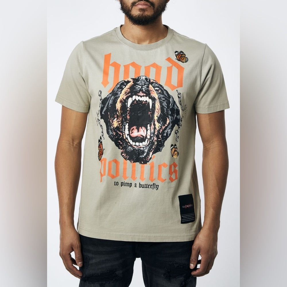 Graphic T-Shirt - Beige hood politics Sz various