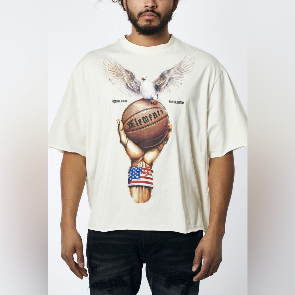 Element Cream Short Sleeve Graphic crop  Tee Sz various